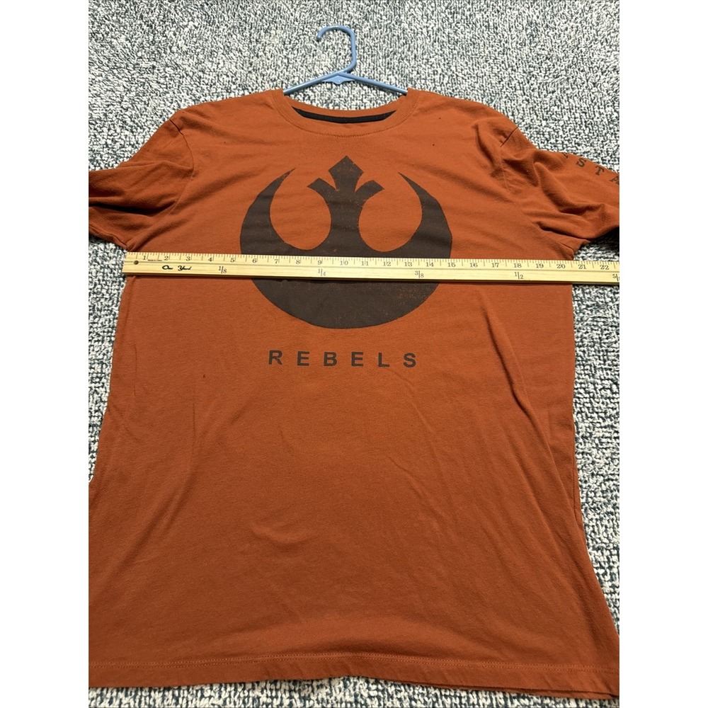Star Wars Rebels Logo Men's Long Sleeve T-Shirt Size Large Burnt Orange Tee - Picture 10 of 13
